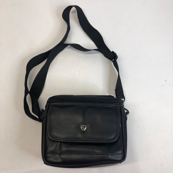 ICON Camera Case Black Leather‎ Like Removable Shoulder Strap Inner Divider - Picture 1 of 11
